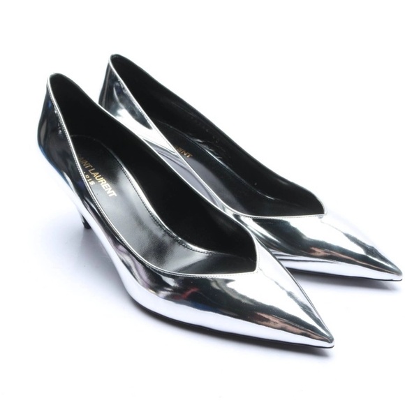 Saint Laurent Women's Silver Pumps - Picture 1 of 10